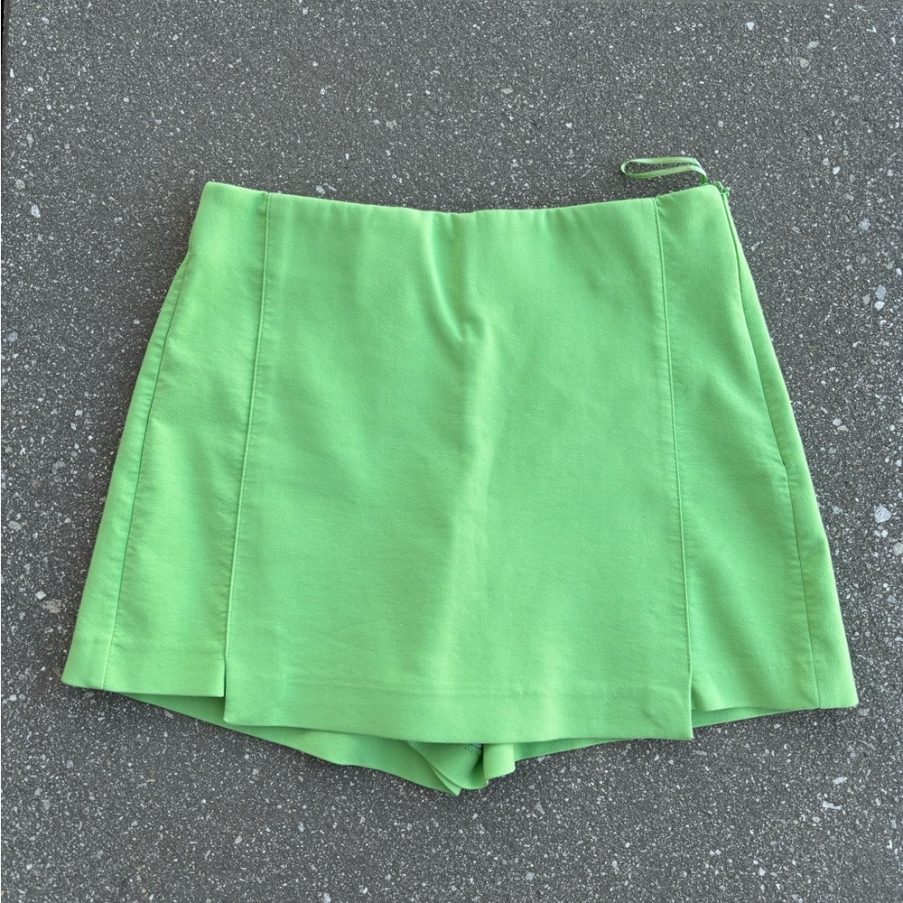 Zara Lime Green Women's Mini Skort
